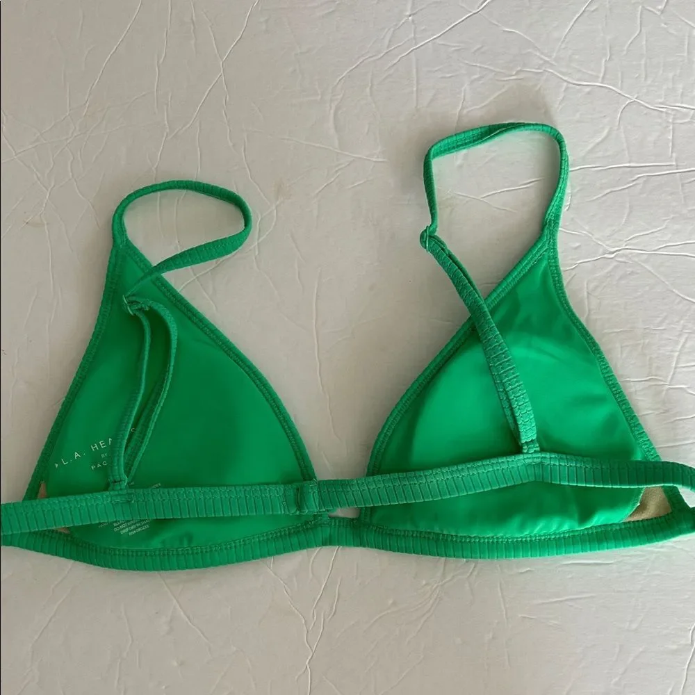 L.A. HEARTS By Pacsun Size Medium Eco Green Icon Ribbed Triangle Bikini Top